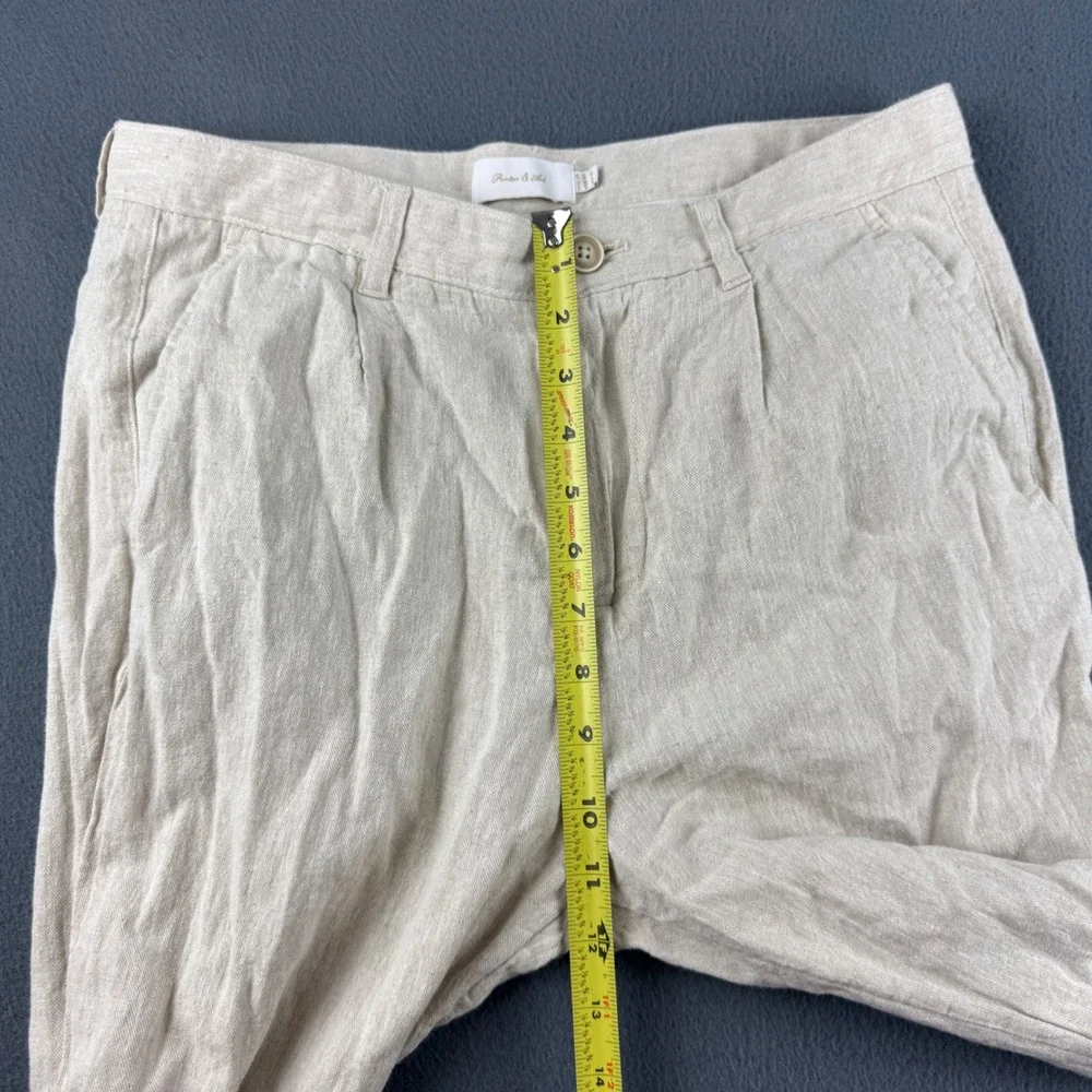 Porter & Ash Linen Pants Men's 30 (Fits 31x28) Beige Lightweight Summer Beach